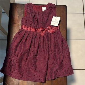 Carter's Burgundy Lace Dress